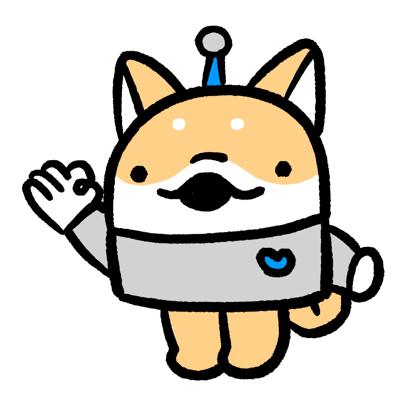 IIWAYO.TECH のイメージキャラクター・あいさつするしばいるか